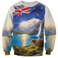New Zealand Flag Sweatshirt Scenic Nature