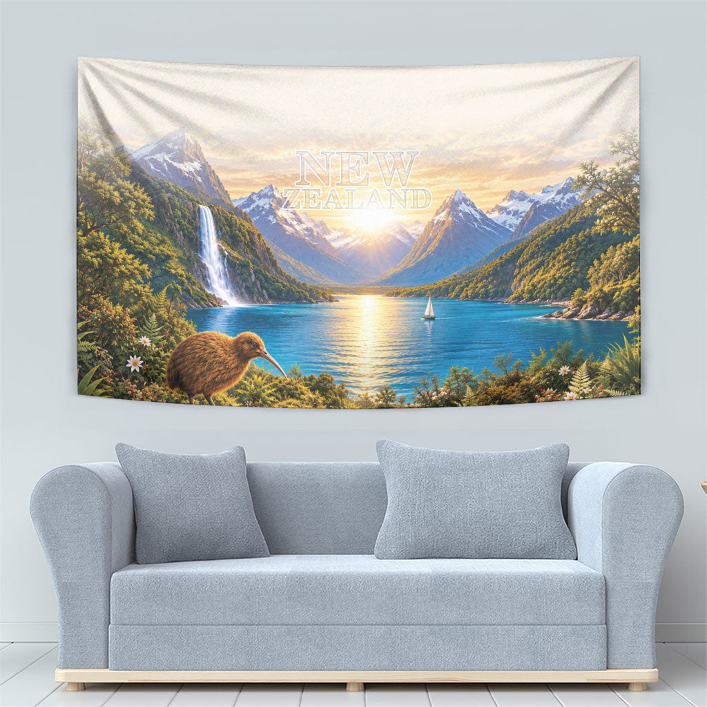 New Zealand Flag Tapestry Scenic Nature