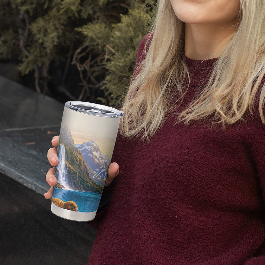 New Zealand Flag Tumbler Cup Scenic Nature