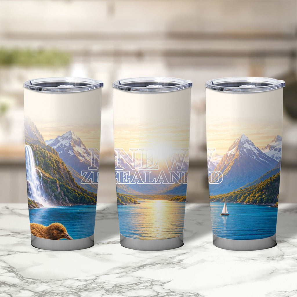 New Zealand Flag Tumbler Cup Scenic Nature