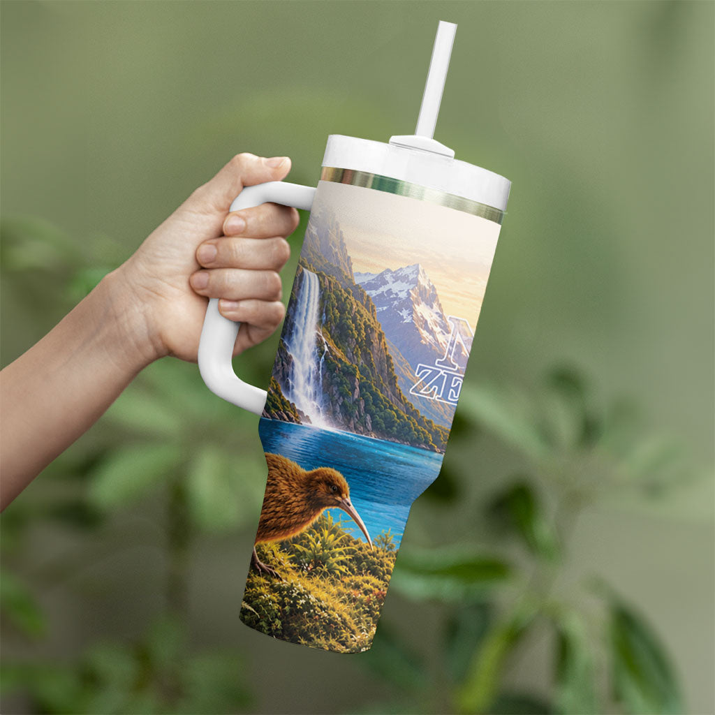 New Zealand Flag Tumbler With Handle Scenic Nature