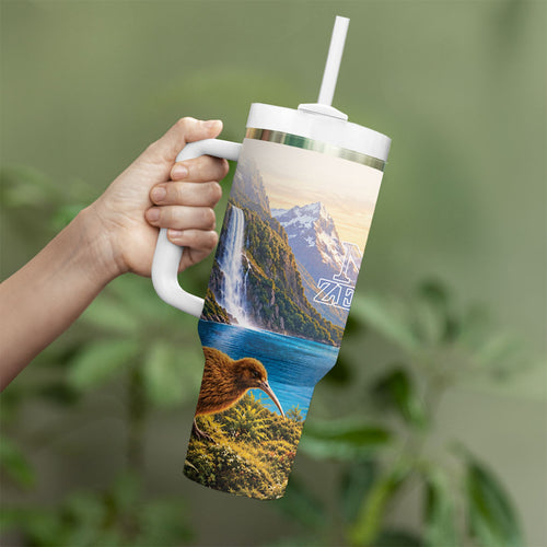 New Zealand Flag Tumbler With Handle Scenic Nature