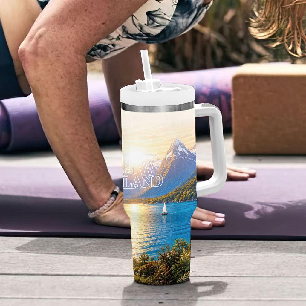 New Zealand Flag Tumbler With Handle Scenic Nature