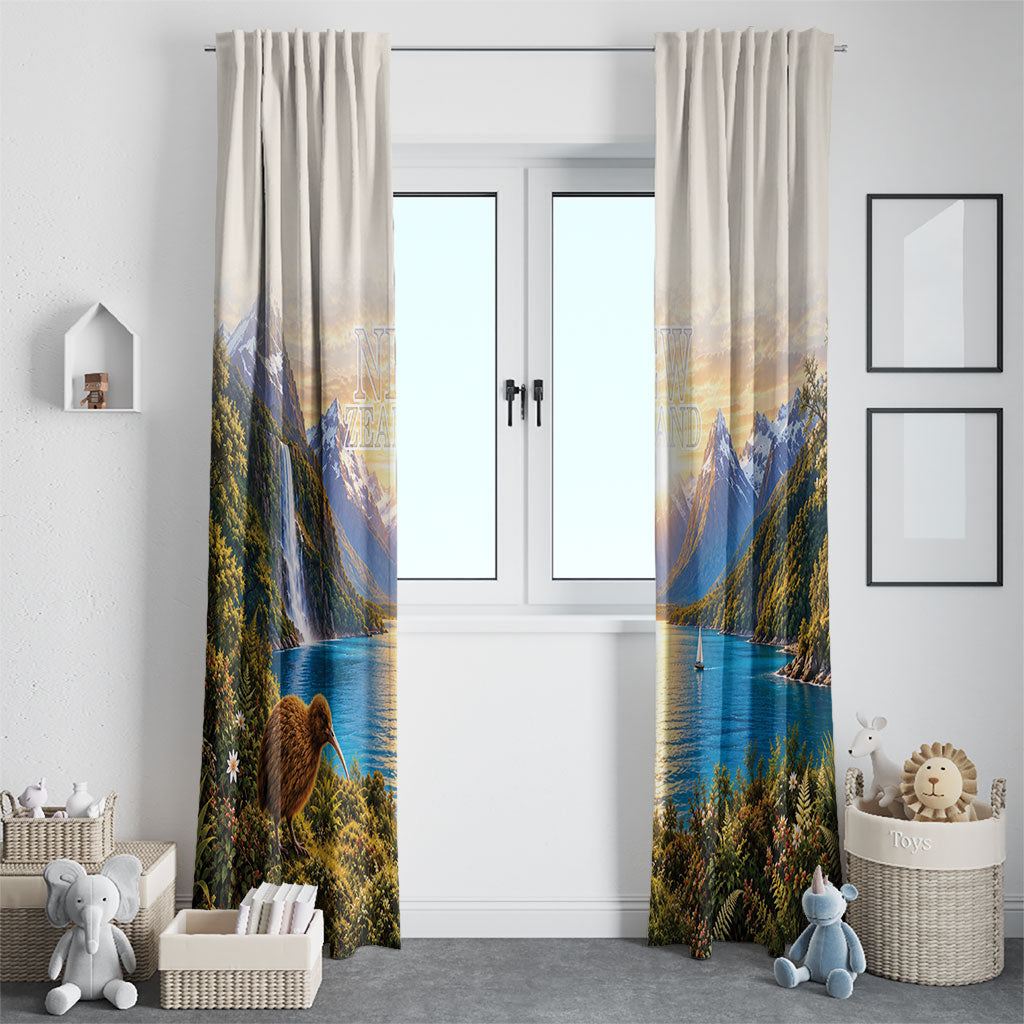 New Zealand Flag Window Curtain Scenic Nature