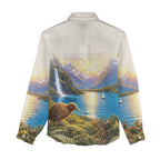 New Zealand Flag Women Casual Shirt Scenic Nature