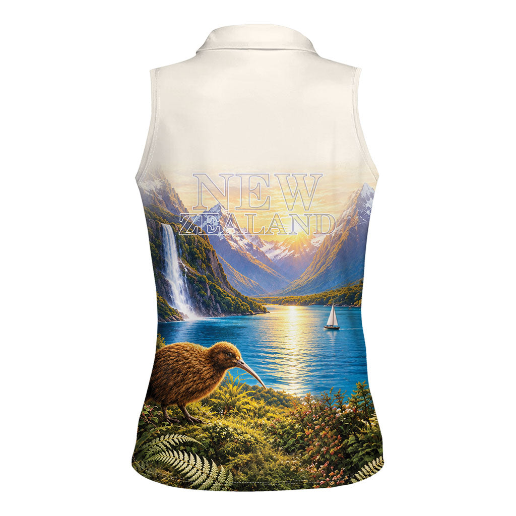 New Zealand Flag Women Sleeveless Polo Shirt Scenic Nature
