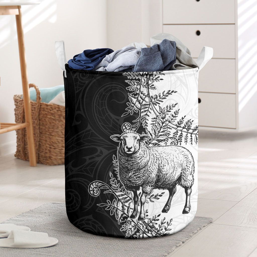 New Zealand Aotearoa Hipi Laundry Basket Maori Pattern