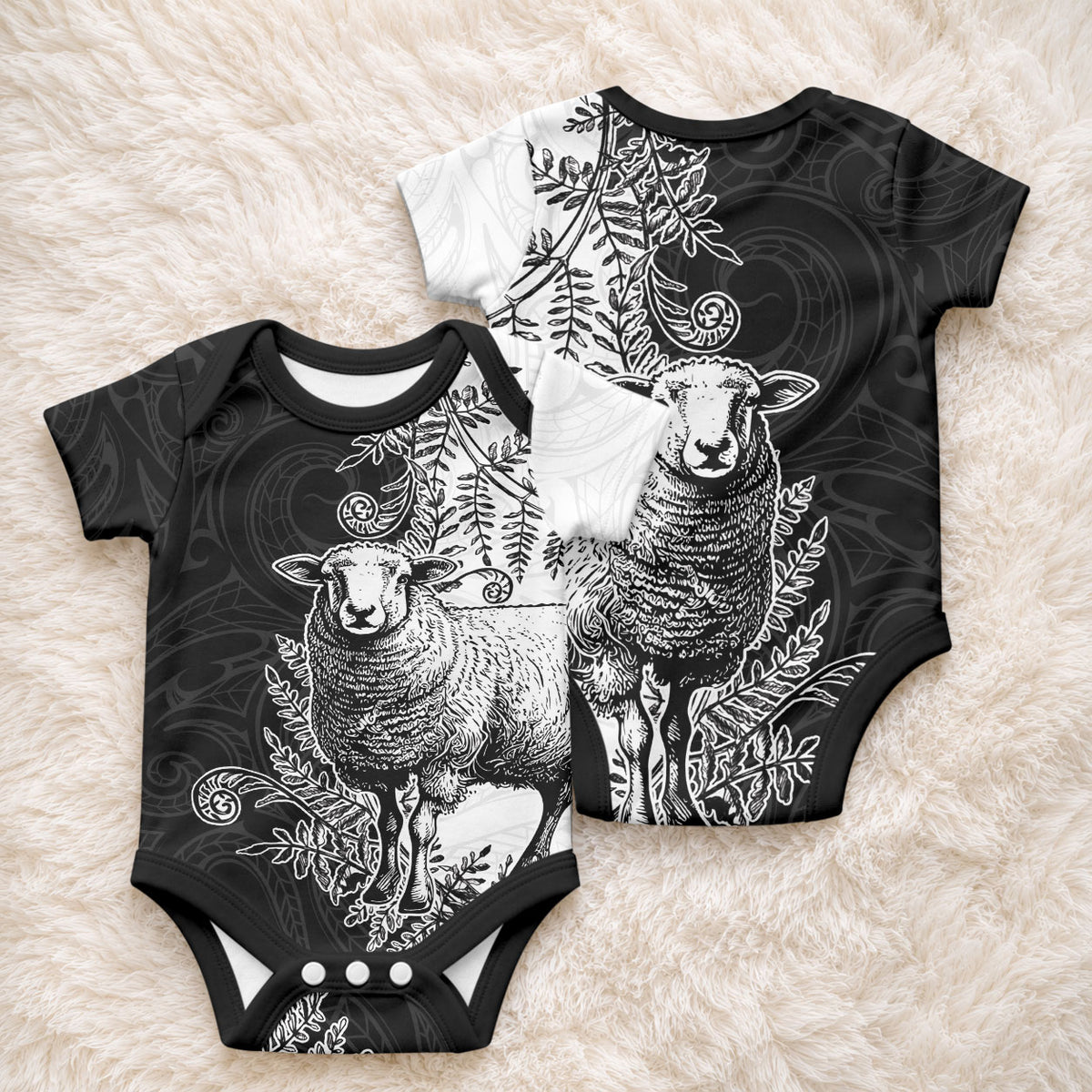 New Zealand Aotearoa Hipi Baby Onesie Maori Pattern