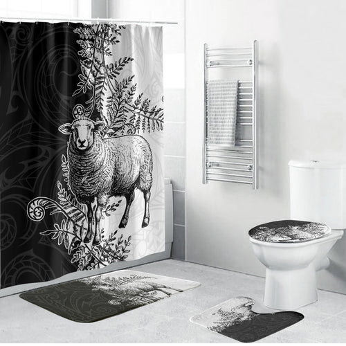 New Zealand Aotearoa Hipi Bathroom Set Maori Pattern