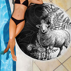 New Zealand Aotearoa Hipi Beach Blanket Maori Pattern