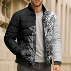 New Zealand Aotearoa Hipi Bomber Puffer Jacket Maori Pattern