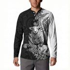 New Zealand Aotearoa Hipi Button Sweatshirt Maori Pattern