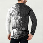 New Zealand Aotearoa Hipi Button Sweatshirt Maori Pattern