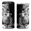 New Zealand Aotearoa Hipi 4 in 1 Can Cooler Tumbler Maori Pattern
