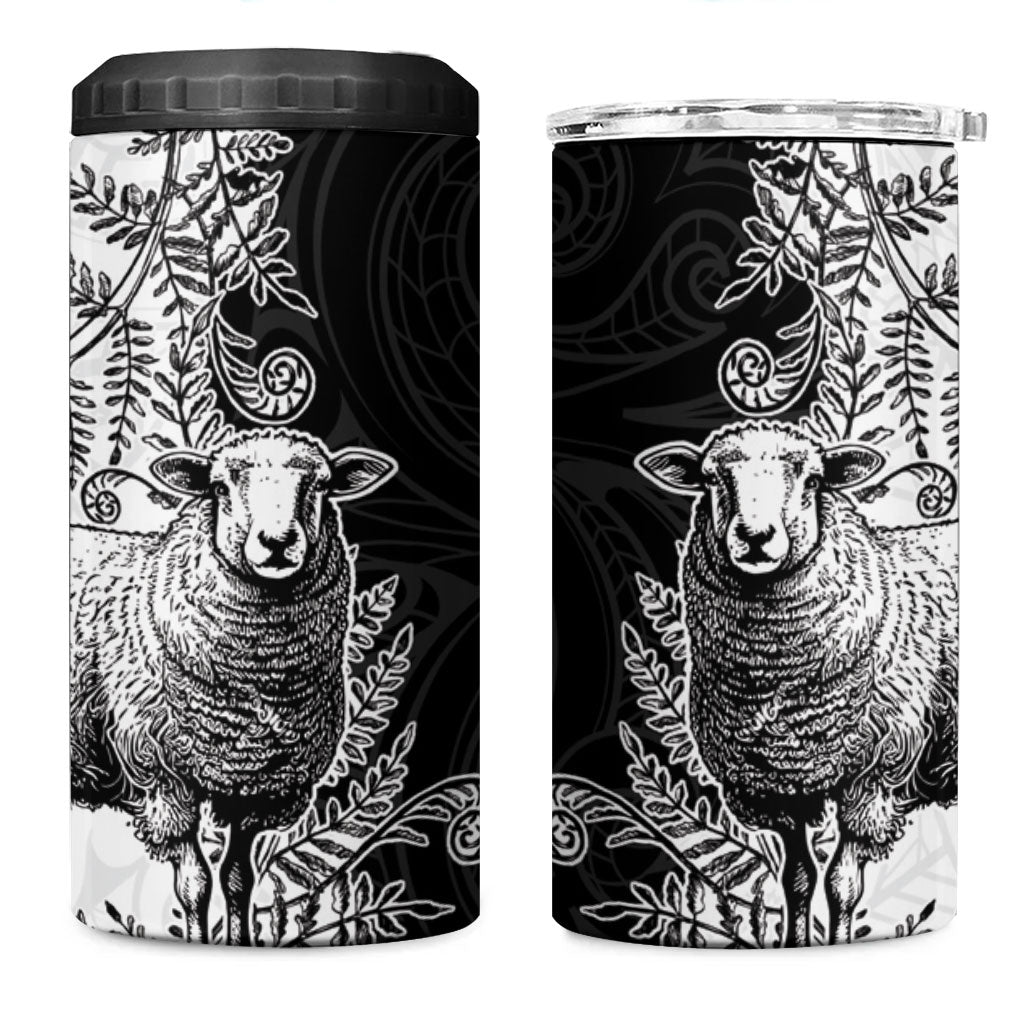 New Zealand Aotearoa Hipi 4 in 1 Can Cooler Tumbler Maori Pattern