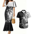 New Zealand Aotearoa Hipi Couples Matching Mermaid Dress and Hawaiian Shirt Maori Pattern