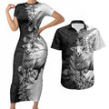 New Zealand Aotearoa Hipi Couples Matching Short Sleeve Bodycon Dress and Hawaiian Shirt Maori Pattern