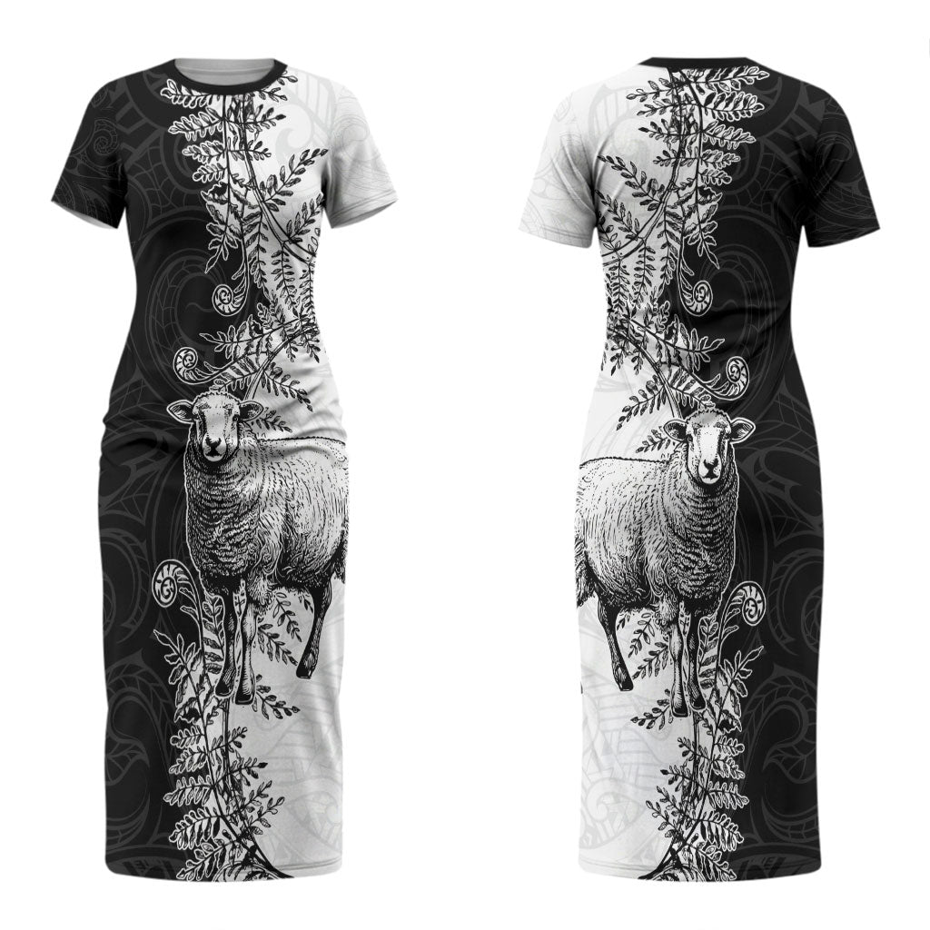 New Zealand Aotearoa Hipi Couples Matching Short Sleeve Bodycon Dress and Hawaiian Shirt Maori Pattern