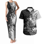 New Zealand Aotearoa Hipi Couples Matching Tank Maxi Dress and Hawaiian Shirt Maori Pattern