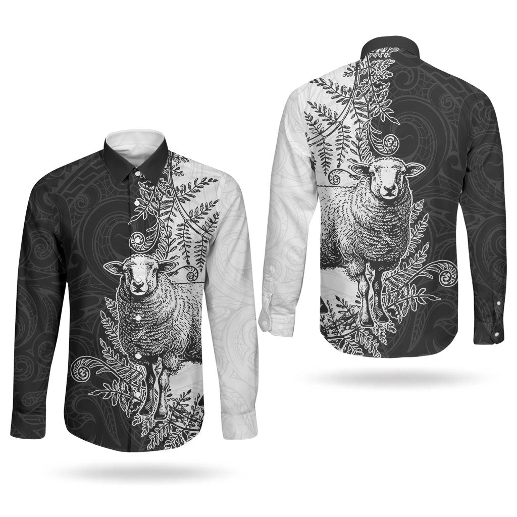 New Zealand Aotearoa Hipi Couples Matching Tank Maxi Dress and Long Sleeve Button Shirt Maori Pattern