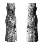 New Zealand Aotearoa Hipi Couples Matching Tank Maxi Dress and Long Sleeve Button Shirt Maori Pattern