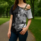 New Zealand Aotearoa Hipi Cross Shoulder Shirt Maori Pattern