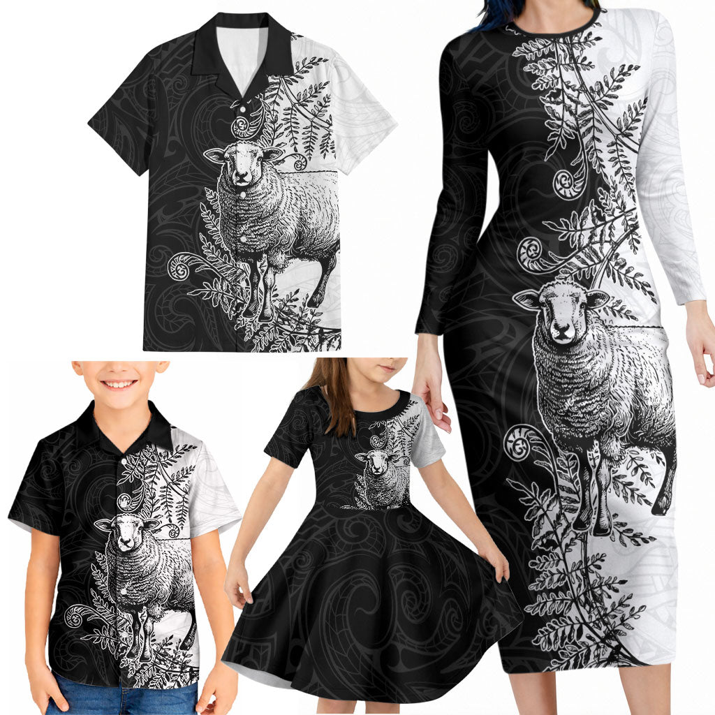 New Zealand Aotearoa Hipi Family Matching Long Sleeve Bodycon Dress and Hawaiian Shirt Maori Pattern