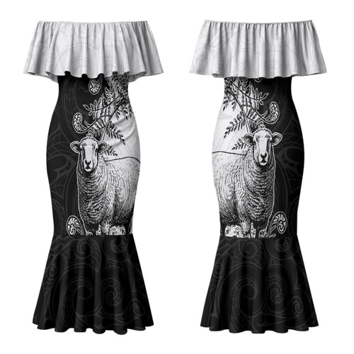 New Zealand Aotearoa Hipi Family Matching Mermaid Dress and Hawaiian Shirt Maori Pattern