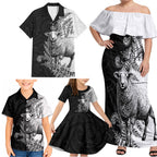 New Zealand Aotearoa Hipi Family Matching Off Shoulder Maxi Dress and Hawaiian Shirt Maori Pattern