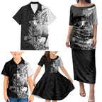 New Zealand Aotearoa Hipi Family Matching Puletasi and Hawaiian Shirt Maori Pattern