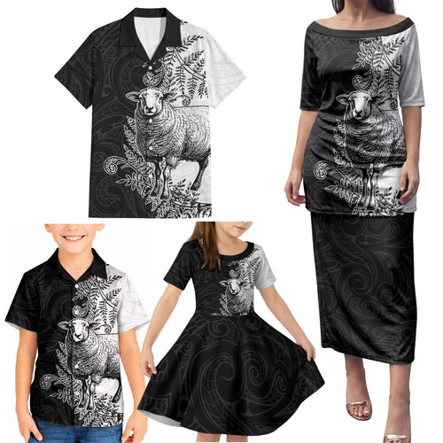 New Zealand Aotearoa Hipi Family Matching Puletasi and Hawaiian Shirt Maori Pattern