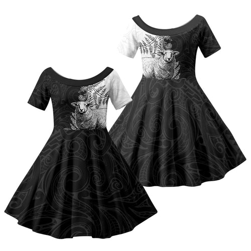 New Zealand Aotearoa Hipi Family Matching Puletasi and Hawaiian Shirt Maori Pattern