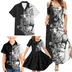 New Zealand Aotearoa Hipi Family Matching Summer Maxi Dress and Hawaiian Shirt Maori Pattern
