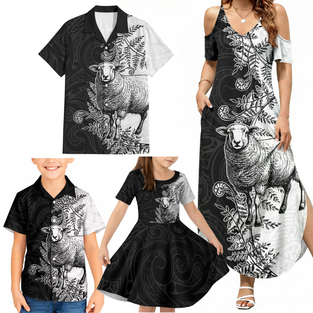 New Zealand Aotearoa Hipi Family Matching Summer Maxi Dress and Hawaiian Shirt Maori Pattern