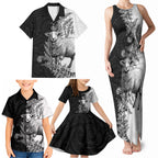 New Zealand Aotearoa Hipi Family Matching Tank Maxi Dress and Hawaiian Shirt Maori Pattern