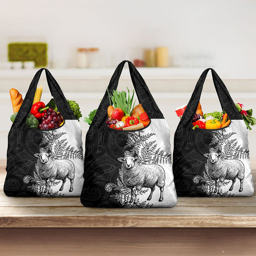 New Zealand Aotearoa Hipi Grocery Bag Maori Pattern