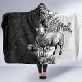New Zealand Aotearoa Hipi Hooded Blanket Maori Pattern