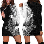 New Zealand Aotearoa Hipi Hoodie Dress Maori Pattern
