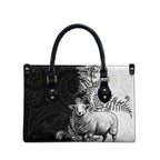 New Zealand Aotearoa Hipi Leather Bag Maori Pattern