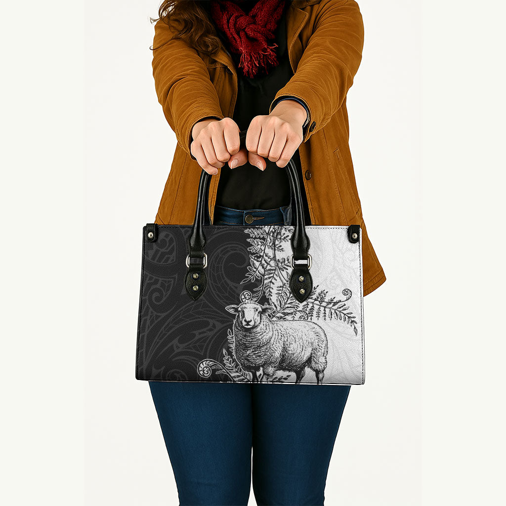 New Zealand Aotearoa Hipi Leather Bag Maori Pattern