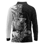 New Zealand Aotearoa Hipi Long Sleeve Polo Shirt Maori Pattern