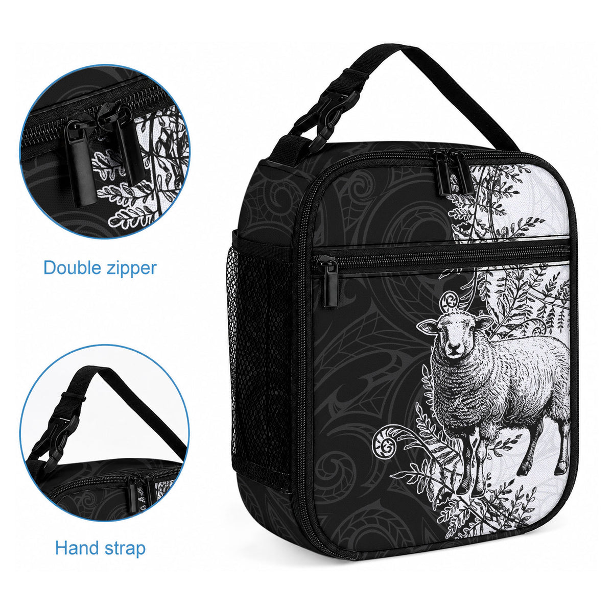 New Zealand Aotearoa Hipi Lunch Bag Maori Pattern