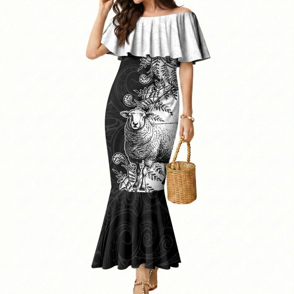 New Zealand Aotearoa Hipi Mermaid Dress Maori Pattern