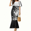 New Zealand Aotearoa Hipi Mermaid Dress Maori Pattern