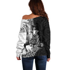 New Zealand Aotearoa Hipi Off Shoulder Sweater Maori Pattern