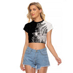 New Zealand Aotearoa Hipi Raglan Cropped T Shirt Maori Pattern
