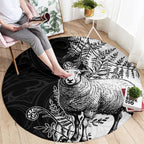 New Zealand Aotearoa Hipi Round Carpet Maori Pattern