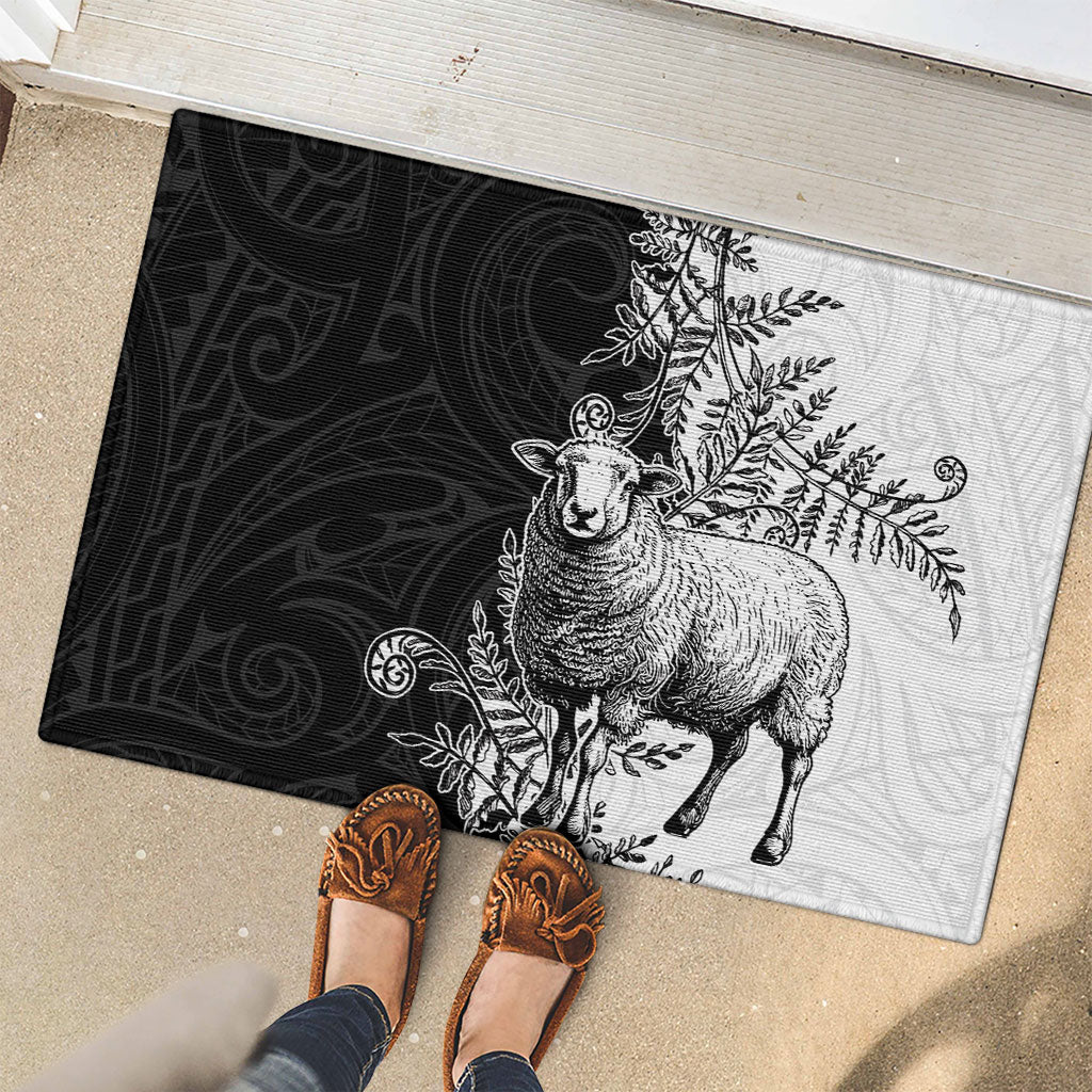 New Zealand Aotearoa Hipi Rubber Doormat Maori Pattern