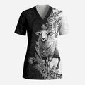 New Zealand Aotearoa Hipi Scrub Top Maori Pattern