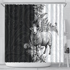 New Zealand Aotearoa Hipi Shower Curtain Maori Pattern